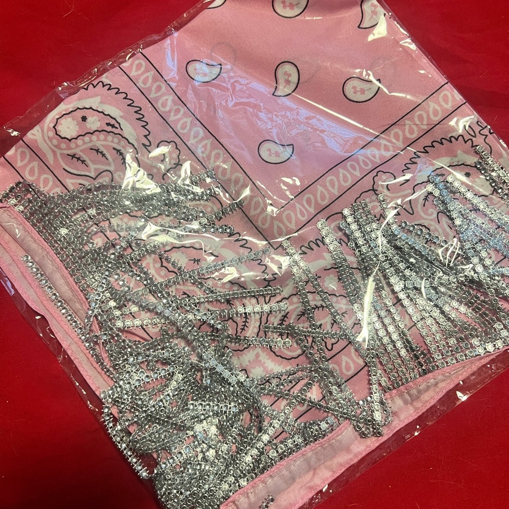 NWT Bandana with Rhinestone Fringe - Picture 4 of 4